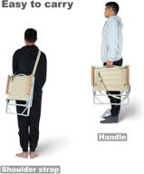 🪑 ultralight low beach concert camping folding chair - iclimb (beige & navy) логотип