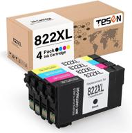 🖨️ tesen remanufactured 822xl ink cartridge for epson wf-3820/4820/4830/4834 printer - 4 pack t822xl120 t822xl220 t822xl320 t822xl420 logo