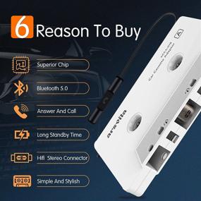 img 3 attached to 🚗 Arsvita Car Audio Bluetooth Cassette Receiver: Upgrade Your Car Stereo with Bluetooth 5.0 and Aux Adapter"