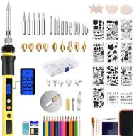 🔥 lcd wood burning kit: adjustable temperature wood burner tool with on-off switch - ideal for embossing, carving, soldering, and wood crafts logo