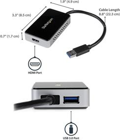 img 3 attached to Black StarTech.com USB 3.0 to HDMI & DVI Adapter with USB Port - External Video & Graphics Card Adapter - Dual Monitor Hub - Windows Compatible (USB32HDEH)