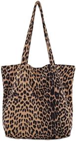 img 4 attached to Exquisite Leopard Vintage Suedette Material Shoulder Handbags & Wallets for Women