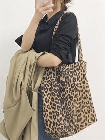 img 3 attached to Exquisite Leopard Vintage Suedette Material Shoulder Handbags & Wallets for Women