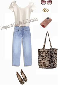 img 1 attached to Exquisite Leopard Vintage Suedette Material Shoulder Handbags & Wallets for Women