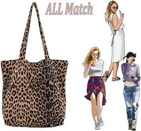 img 2 attached to Exquisite Leopard Vintage Suedette Material Shoulder Handbags & Wallets for Women