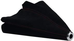 img 3 attached to 🔴 Dewhel JDM Universal Black Suede Manual Shift Boot with Red Stitching - Compatible with Honda Acura