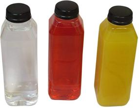 img 1 attached to Food Grade BPA Free Clear Plastic Juice Bottles 16 oz. with Tamper Evident Caps, Milk Bottles, Smoothie Bottles with Lids - Includes White Labels, 10-inch Straws - Pack of 8 Sets