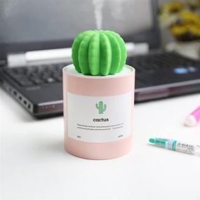 img 3 attached to 🌵 Portable Cactus Mini Humidifier, 280ml USB Cool Mist for Bedroom, Home, Office, Yoga, Car, Travel (Pink) - Ultra-Quiet Operation