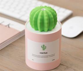 img 2 attached to 🌵 Portable Cactus Mini Humidifier, 280ml USB Cool Mist for Bedroom, Home, Office, Yoga, Car, Travel (Pink) - Ultra-Quiet Operation