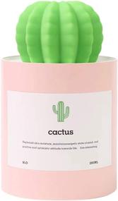 img 4 attached to 🌵 Portable Cactus Mini Humidifier, 280ml USB Cool Mist for Bedroom, Home, Office, Yoga, Car, Travel (Pink) - Ultra-Quiet Operation