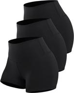 chrleisure workout booty spandex shorts: comfortable high waist yoga bike shorts for women logo