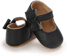 img 1 attached to 👟 ESTAMICO Toddler Infant Girls Cute Mary Jane Flats: Soft Rubber Sole Baby Sneakers with Princess Bowknot for Crib, Wedding, and Dresses