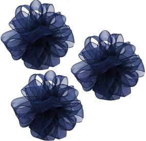 img 2 attached to Floral & Craft Decoration Ribbon - Navy Blue Organza Sheer Ribbon, 1-1/2 inch x 50 Yards