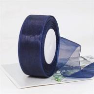 floral & craft decoration ribbon - navy blue organza sheer ribbon, 1-1/2 inch x 50 yards logo