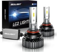 sealight скопарк s1 9006/hb4 светодиодные лампы, улучшенный набор светодиодных чипов 12xcsp для замены фары, цвет 6000к белый, набор из 2 логотип