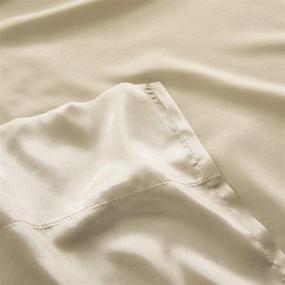 img 1 attached to Silk Satin Bed Sheets: Queen Size Set with Ultra Soft Silky Bedding & Extra Deep Pocket, Queen Taupe