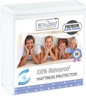 run2bed split king size mattress protector - luxury turkish cotton, ultrasoft waterproof cover for adjustable beds with rapid cool tech - vinyl free - 10 year warranty (2 covers included, split king) logo