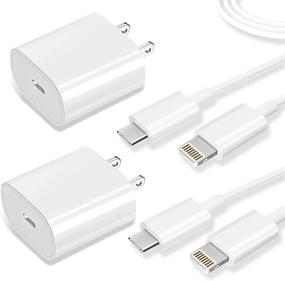 img 4 attached to Efficient MFi Certified Type C Power USB-C Wall Charger 2-Pack with 6.6FT Cable - Compatible with iPhone 13/12/11/X Series