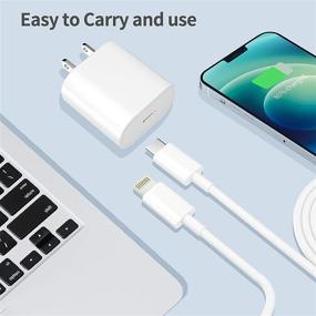 img 2 attached to Efficient MFi Certified Type C Power USB-C Wall Charger 2-Pack with 6.6FT Cable - Compatible with iPhone 13/12/11/X Series