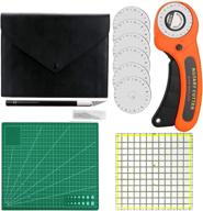 45mm rotary cutter kit with 5 extra blades, cutting mat, patchwork ruler, precision knife, craft knife - premium craft supplies set for sewing, quilting, and more logo