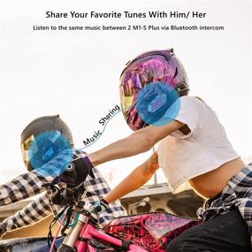 img 3 attached to 🔊 FODSPORTS M1-S Plus Motorcycle Bluetooth Headset - Stereo Music Sharing/Mute Microphone/FM Radio/8 Riders Intercom Helmet Communication System - Voice Dial/900MAH - Boom & Soft Mic - 1 Blue + 1 Pink