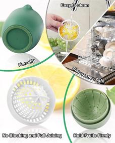 img 3 attached to MUJUZE Hand Juicer Green Lemon Squeezer - Manual Orange Citrus Juicer with Multi-function Press, Anti-slip Design, Strainer, and Container