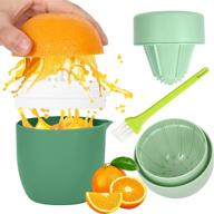 mujuze hand juicer green lemon squeezer - manual orange citrus juicer with multi-function press, anti-slip design, strainer, and container logo