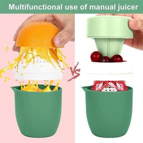 img 2 attached to MUJUZE Hand Juicer Green Lemon Squeezer - Manual Orange Citrus Juicer with Multi-function Press, Anti-slip Design, Strainer, and Container