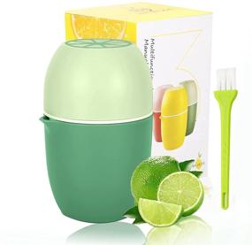 img 1 attached to MUJUZE Hand Juicer Green Lemon Squeezer - Manual Orange Citrus Juicer with Multi-function Press, Anti-slip Design, Strainer, and Container