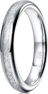 💍 three keys jewelry tungsten wedding ring with imitated meteorite design - imitation silver polished band in 4mm, 6mm, and 8mm sizes logo