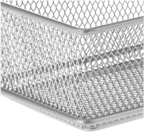 img 1 attached to 🗄️ YBM Home 1594: Silver Mesh Drawer Cabinet and Shelf Organizer Bin, Ideal for School and Office Supplies – 3x6 Size