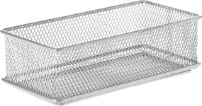 img 4 attached to 🗄️ YBM Home 1594: Silver Mesh Drawer Cabinet and Shelf Organizer Bin, Ideal for School and Office Supplies – 3x6 Size