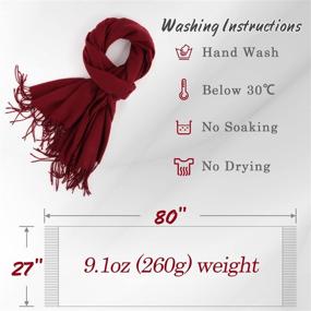 img 2 attached to 🧣 Landisun Women's Cashmere Pashmina Tassel Scarves & Wraps: Essential Accessories for Women