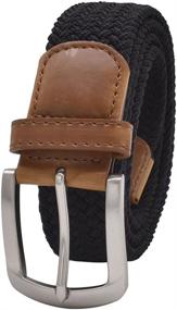 img 4 attached to 👖 Vonsely Elastic Braided Colorful Men's Belts with Stretch Capability