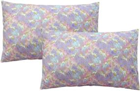 img 4 attached to 🦄 Brandream Kids Pillow Cases Set of 2 - Standard 100% Cotton Pink Rainbow Unicorn Pillow Covers for Full Queen Size Bed Daybed - Decorative Pillow Covers