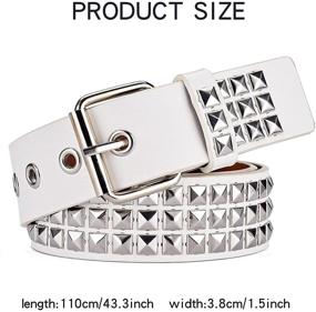 img 2 attached to Studded Metal Rivet Bright Pyramid Men's Accessories