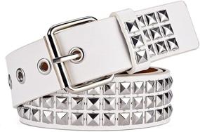 img 3 attached to Studded Metal Rivet Bright Pyramid Men's Accessories