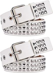 img 4 attached to Studded Metal Rivet Bright Pyramid Men's Accessories