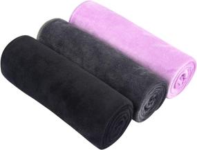 img 4 attached to 🏋️ SINLAND Microfiber Gym Towels Pack of 3 - Fitness Workout Sweat Towel, Super Soft and Absorbent, 16" X 32" Size