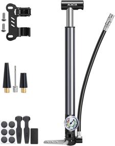 img 4 attached to ACACIA Mini Bike Pump: Compact 130 PSI Pump with 🚲 Pressure Gauge for Presta and Schrader Valve - 12.2 Inch Size