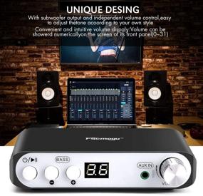 img 1 attached to 🔊 Q100 Bluetooth Amplifier 80W+40Wx2, DSP BT 4.2 Digital Bass Amp with DC 24V 3A Power Supply, 2.1 Channel Mini Class D Stereo Audio Receiver, Wireless Home Theater Power Speaker Amp - Black
