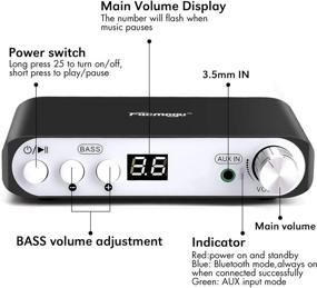 img 3 attached to 🔊 Q100 Bluetooth Amplifier 80W+40Wx2, DSP BT 4.2 Digital Bass Amp with DC 24V 3A Power Supply, 2.1 Channel Mini Class D Stereo Audio Receiver, Wireless Home Theater Power Speaker Amp - Black