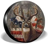 cozipink deer american flag elk spare tire cover - weatherproof wheel protectors for trailers, rvs, suvs, trucks, campers - universal fit [14, 15, 16, 17 inches] - camping travel essential! logo