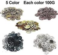 🔧 guihe 500g assorted vintage 5 mixed color metal steampunk gears charms pendant clock watch wheel gear for crafting & jewelry making accessory (mixed 5 colors) logo