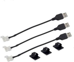 img 4 attached to 💡 USB to 8mm Solderless Quick Connectors for DIY Single Color Non-Waterproof LED Light Strip, 5V DC, Compatible with 2835 3528 Ribbon Lights (3 Pack, 7.1 Inch)