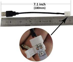 img 3 attached to 💡 USB to 8mm Solderless Quick Connectors for DIY Single Color Non-Waterproof LED Light Strip, 5V DC, Compatible with 2835 3528 Ribbon Lights (3 Pack, 7.1 Inch)