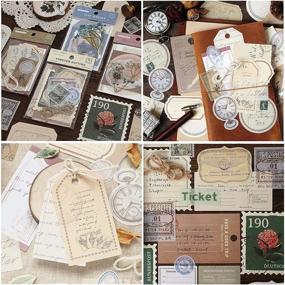 img 1 attached to Vintage Scrapbook Stickers Set: 120 Pieces of Antique Parchment Retro Paper for Art Journaling, DIY Crafts, Bullet Journals, Planners, and Scrapbooking Supplies