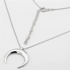 img 2 attached to Sterling Silver Moon Necklace Ladies