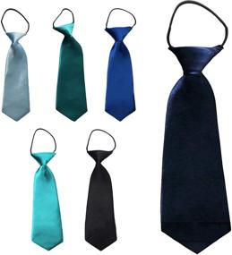 img 3 attached to 👔 Blue Polyester Neckties for Boys - Stylish Solid Color Accessories