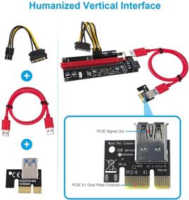 img 3 attached to PCIe 1X в 16X GPU для майнинга, электронная плата расширителя с питанием, кабель USB 3.0 длиной 60 см, 4 твердотельных конденсатора, два 6PIN и Molex 3 варианта питания (красный, VER 009S, пакет из 6 штук)